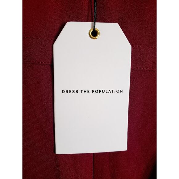 Dress The Population NWT Viola Gown Burgundy Size Large - Picture 8 of 11